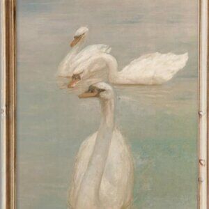 Vintage Wall Art Print Decor Classical Swan Canvas Oil Painting
